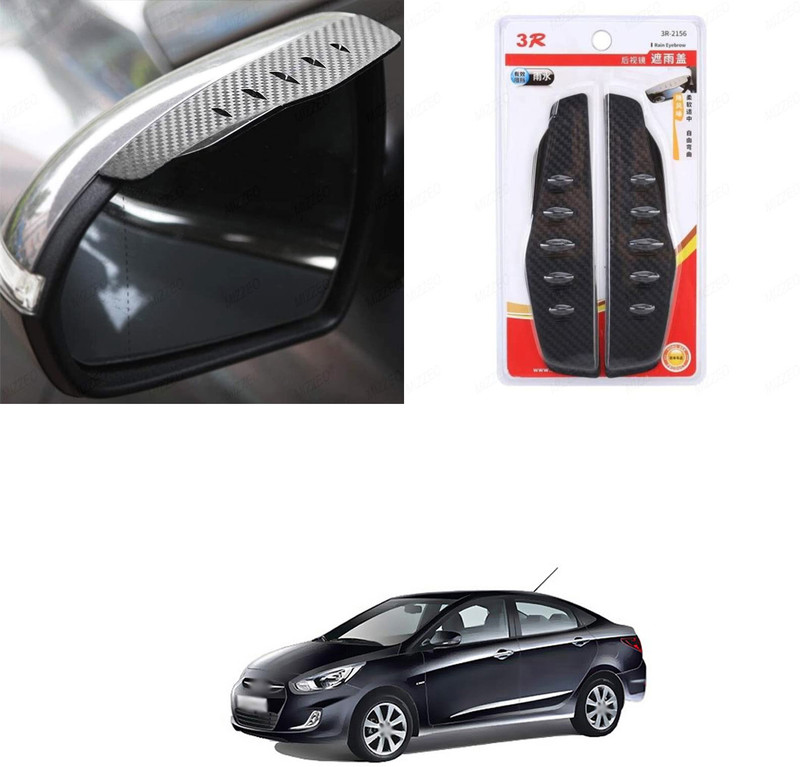 PRTEK 3R 1 Pair Side Mirror Rain Blades ForVerna Fluidic Fiber Car Mirror Cover(Hyundai Verna Fluidic)