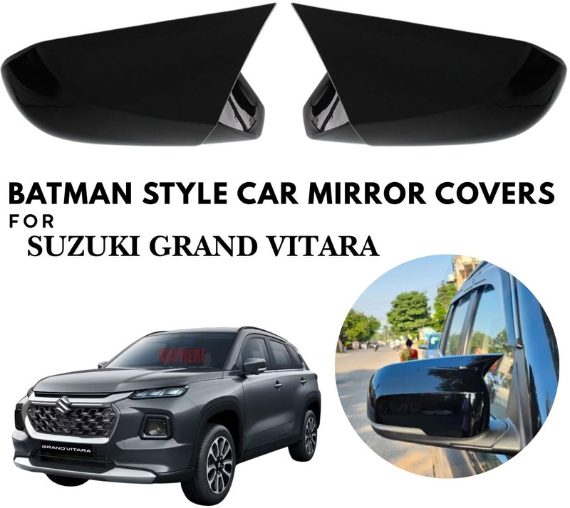 ENEMYT A5 Batman Style Car Side Mirror Covers Compatible for suzuki grand vitara Plastic Car Mirror Cover(Suzuki Grand Vitara)