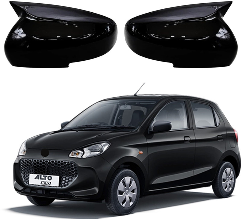 ShopVibe Batman Style Car Side Mirror Cover Black, ABS Gloss Finish Mirror Cap For A-K10 Plastic Car Mirror Cover(Suzuki Alto K10)