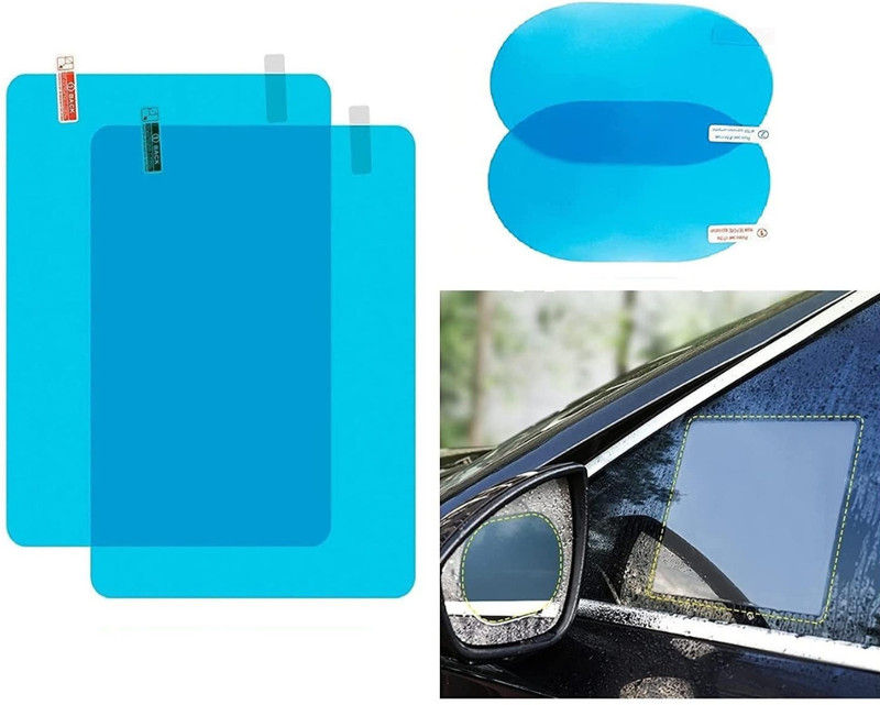 DriveXpert Universal Anti-Fog Mirror Rain Blocker – Rainproof Film for Car Car Mirror Rain Blocker(Blue)