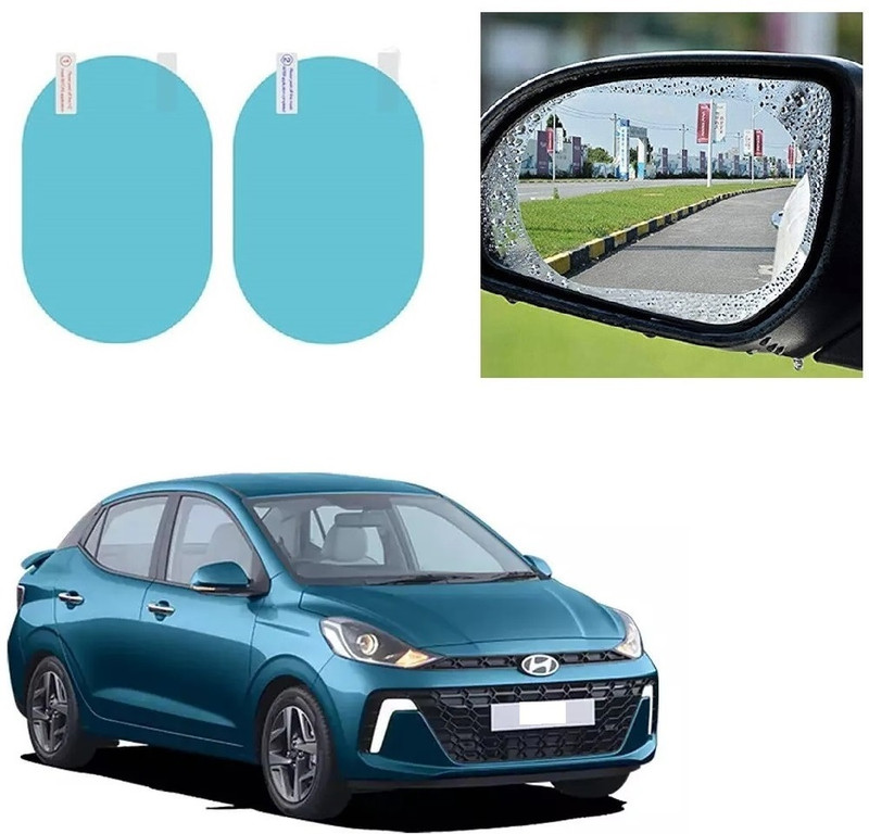 AutooNation Car Side Mirror Rainproof, Anti-fog Film Set of 2 Pcs For Hyundai Aura 2023 Car Mirror Rain Blocker(Blue)