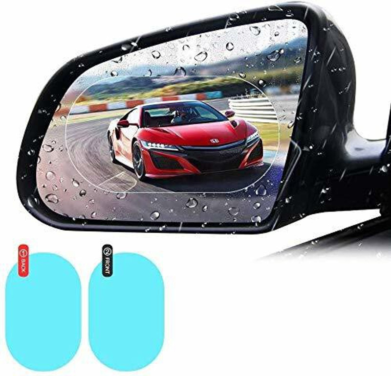 Campark 2pcs Car Rear View Mirror Film - Anti-Fog Anti-Glare Anti-Scratch Anti-Mis Rainproof Waterproof HD Mirror Window Film Clear Protective Sticker for Car Mirrors & Side Windows, Safe Driving Car Mirror Rain Blocker(Blue)