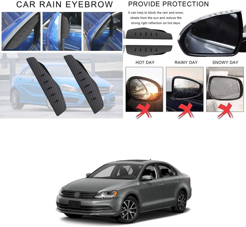PECUNIA Carbon Mirror Rain Visor Smoke Guards Rear View Side Mirror Rain Eyebrow 461 Car Mirror Rain Blocker(Black)