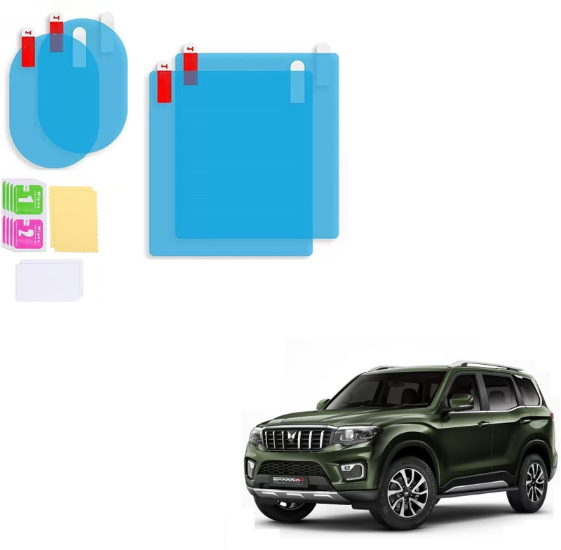 AuTO ADDiCT Anti Fog Film Car Rear View Mirror Water Mist For MAHINDRA SCORPIO N 2022-PRESEN Car Mirror Rain Blocker(Blue)