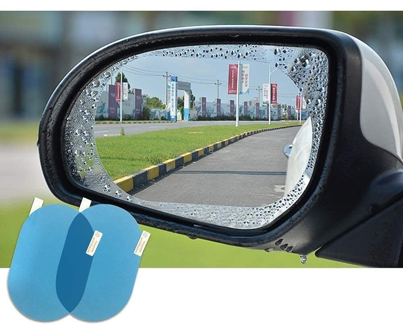 Augen HD Anti-Water Anti-Fog Side Mirror Protective Film Cars/Trucks - (Pack of 1 Set) Car Mirror Rain Blocker(White)