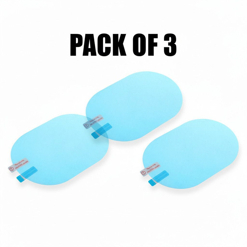 DeoDap Anti-Fog & Anti-Scratch Car Mirror Film | HD Clear Protective Sticker Car Mirror Rain Blocker(Blue)