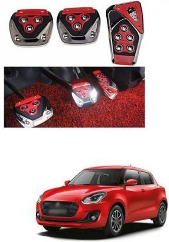 Motopex 3Pcs Non-Slip Manual Car Red Pedals kit Pad Covers Set-153 Car Pedal