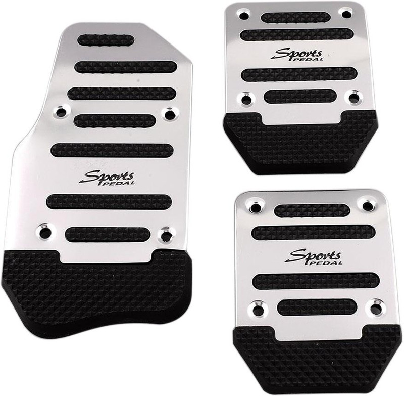 Mr fix 3 Pcs Silver Sports Anti-Non Slip Aluminium Alloy Pedal Pad A2 Car Pedal