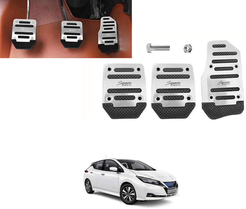 Pecunia Car Pedal Pads, Brake Gas Clutch Cover, Pedal Sports, (Silver, Universal) X183 Car Pedal