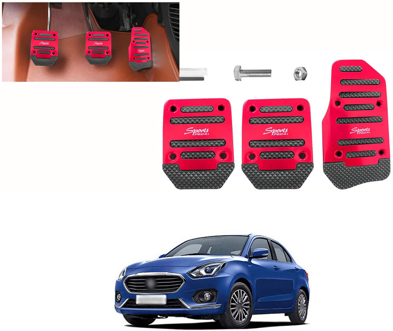 PRTEK Car Pedal Pads, Brake Gas Clutch Cover, Pedal Kit Sports, (Red, Universal) X140 Car Pedal