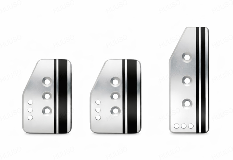 HUUSO TurboStep Aluminium Anti-Slip Clutch Brake Accelerator Silver Black Car Pedal