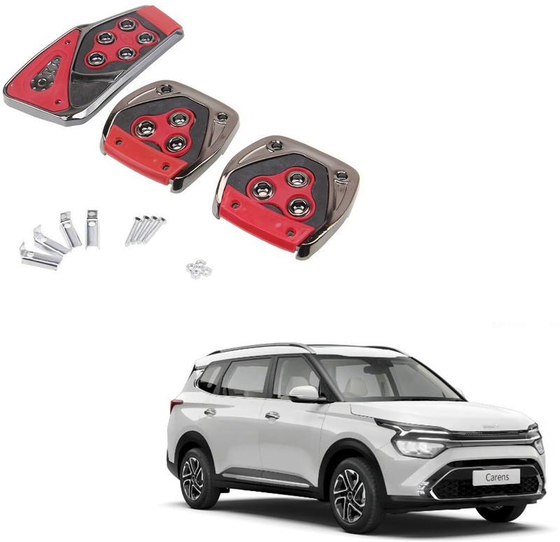AuTO ADDiCT Car Pedal Cover 3 Pcs Non-Slip Pad (Red) FOR KIA CARENS Car Pedal