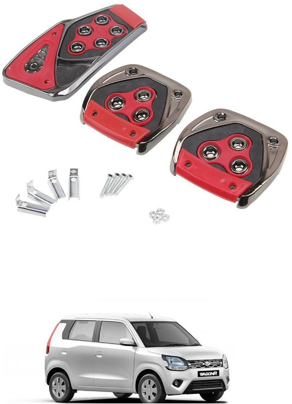 AuTO ADDiCT Car Pedal Cover 3 Pcs Non-Slip Pad (Red) FOR MARUTI SUZUKI WAGONR 2019-PRESENT Car Pedal