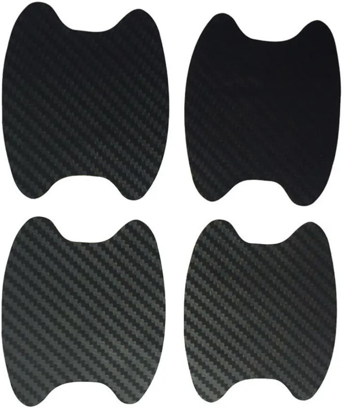 BHOOLU&GOOLU Carbon Fiber Scratch Protective Car Door Handel Guard Sticker Black - 4 Pcs Pack Car Pet Door Protector