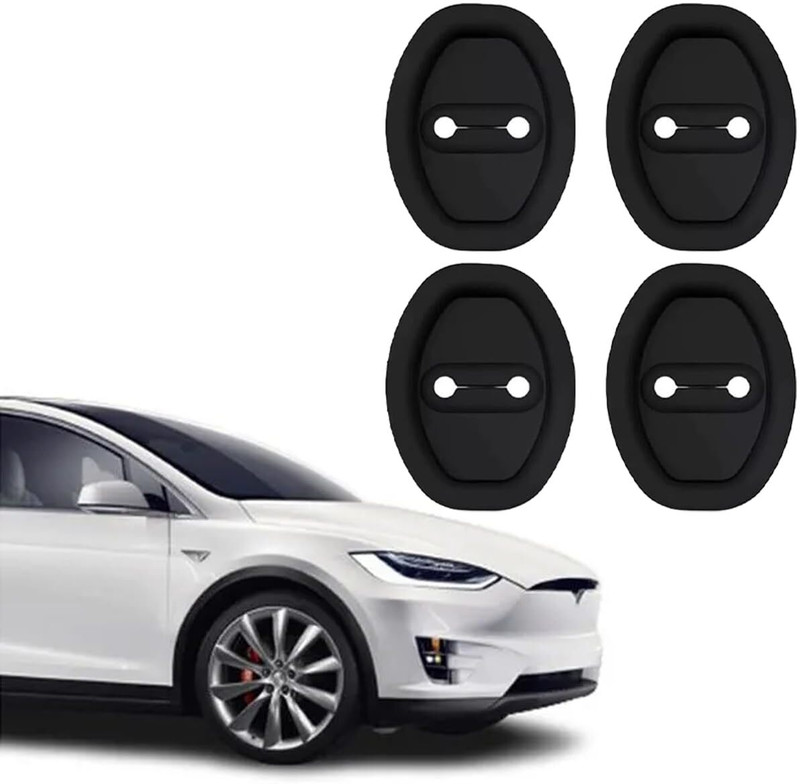 Vastarpara 4 Pcs Car Silicone Door Latch Protective Cover Silent Shock Pads Vehicle Car Pet Door Protector