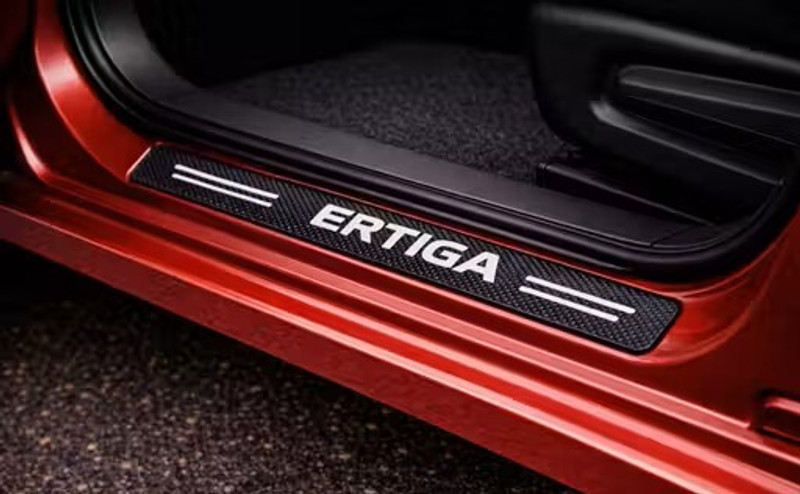 Zenbu Ertiga Car Door Sill Protector 4 Pcs Carbon Fiber Guard Car Pet Door Protector