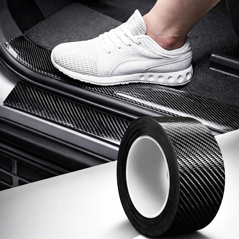 Gorilax Black Carbon Fiber Door Edge Guard Step Cover Protection Tape for Car Car Pet Door Protector