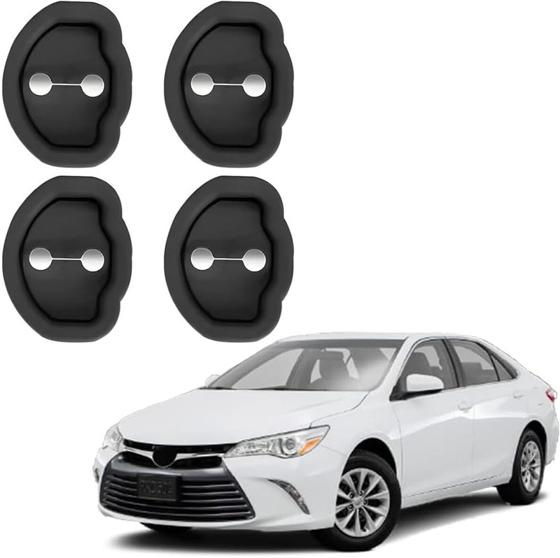 Meshwa Enterpris Pack Of 4 Car Door Lock Cover Trim Stylish Black Car Pet Door Protector