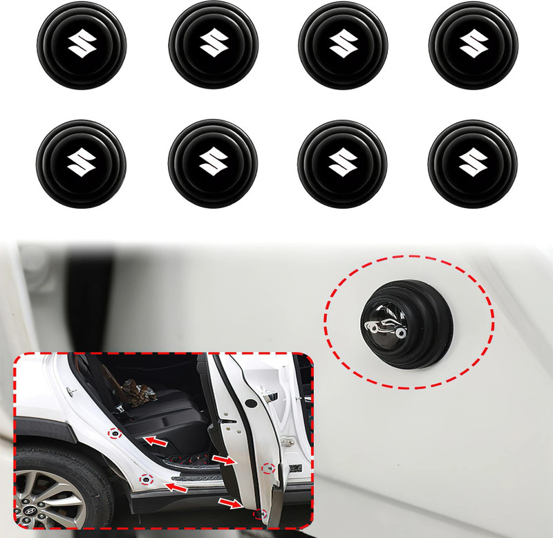 YTM Car Door Shock Absorber Anti Collision Rubber Guard Black Pack of 8 Car Pet Door Protector