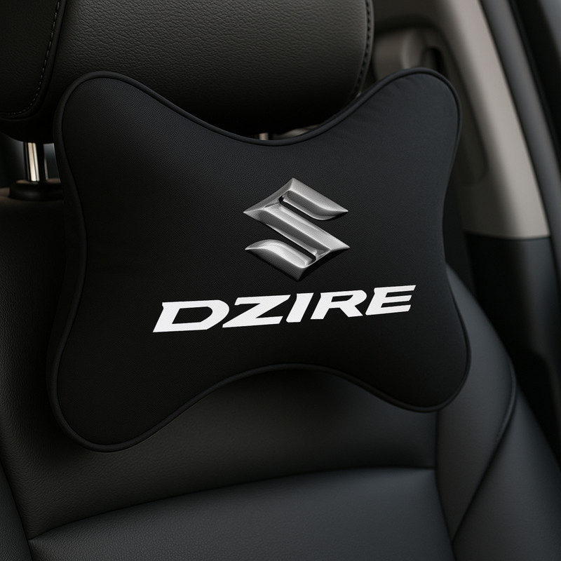 Zoom Trade Black Polyester Car Pillow Cushion for Maruti Suzuki(Oval, Pack of 2)