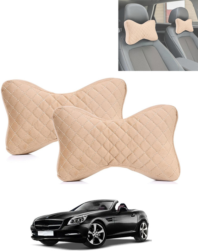 monolive Beige Memory Foam Car Pillow Cushion for Mercedes Benz(Rectangular, Pack of 1)