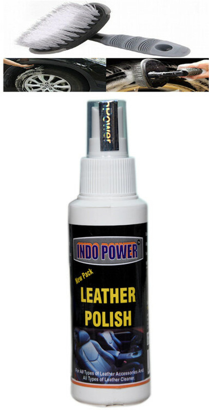 INDOPOWER Leather polish 100ml.+All Tyre Cleaning Brush Combo
