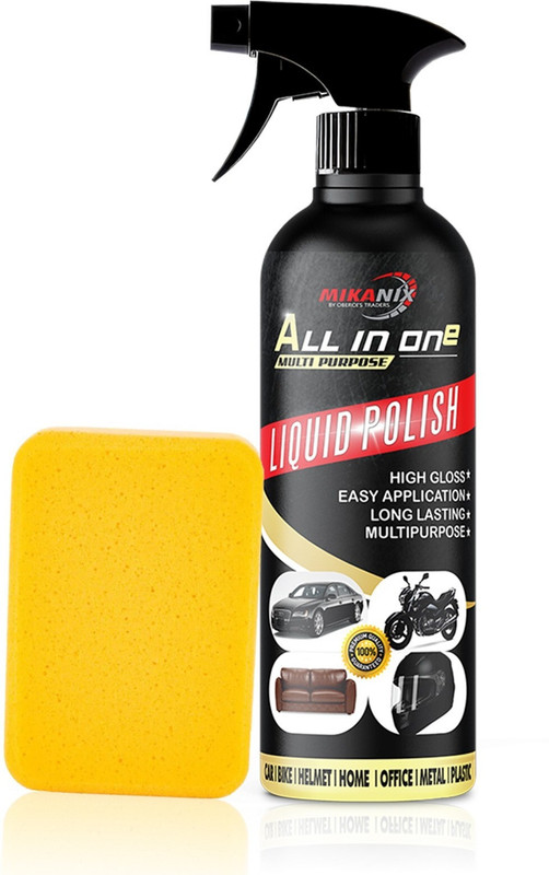 MIKANIX Liquid Car Polish for Metal Parts, Dashboard, Leather, Chrome Accent, Exterior(500 ml, Pack of 2)