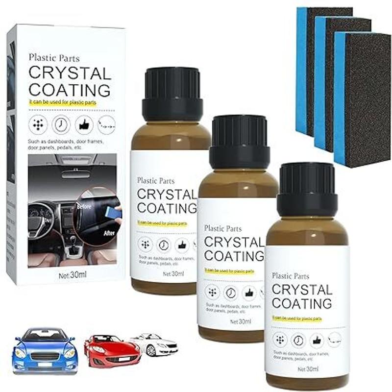 TASKRA Liquid Car Polish for Tyres, Headlight, Dashboard(30 ml, Pack of 3)