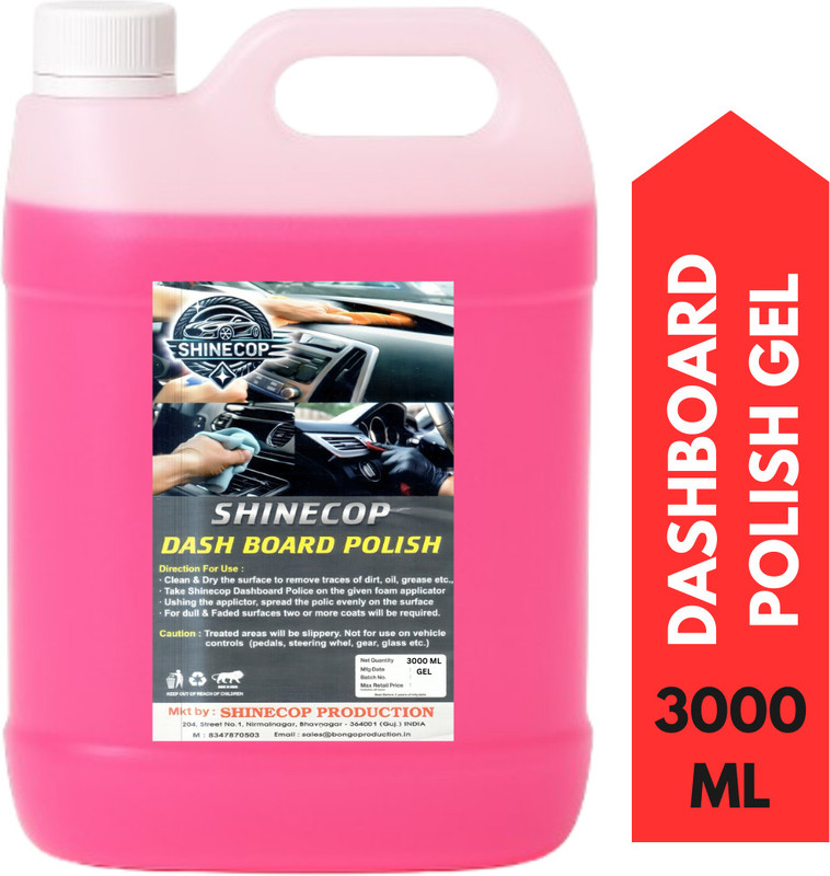 Shinecop Paste Car Polish for Dashboard, Leather, Metal Parts, Chrome Accent(3000 ml)