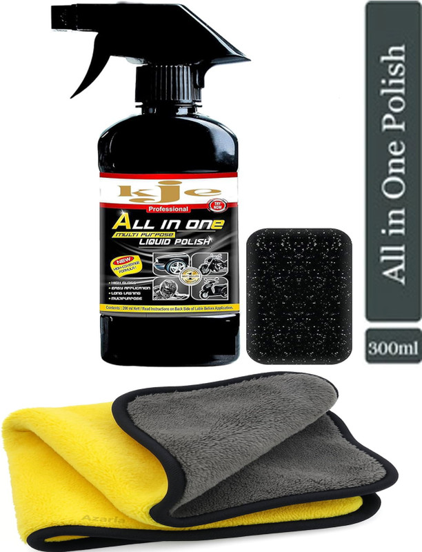 Kje Liquid Polish (300ML), Dual-dided Mircorfiber Cloth 500 GSM (Size: 30 x 40 CM) Combo