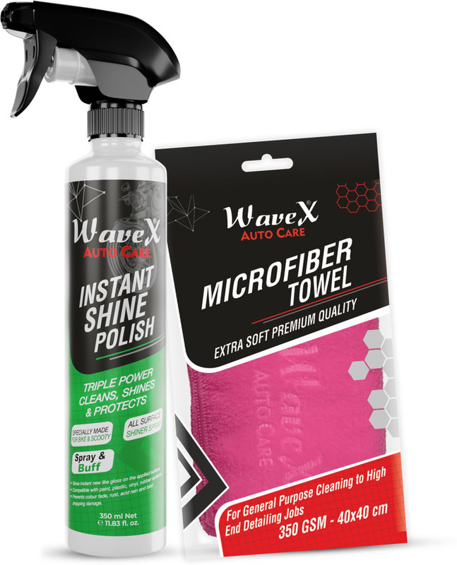 Wavex Liquid Car Polish for Exterior, Metal Parts, Chrome Accent, Exterior(350 ml, Pack of 2)