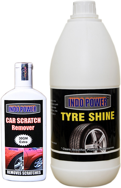 INDOPOWER TYRE SHINER 1ltr+ Scratch Remover 100gm. Combo