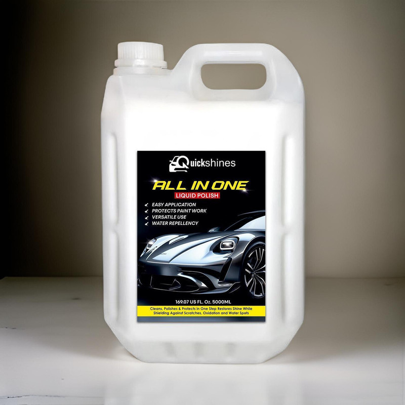 Quickshines Liquid Car Polish for Bumper, Chrome Accent, Dashboard, Exterior, Leather, Windscreen(5 L, Pack of 1)