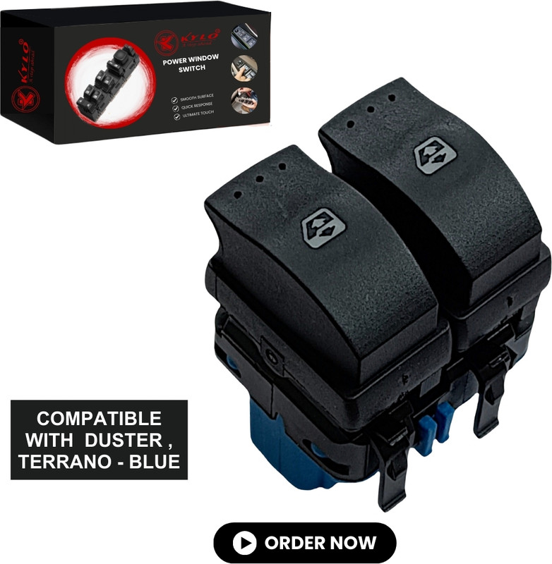 KYLO POWER WINDOW SWITCH FOR DUSTER (BLUE) (FRONT RIGHT SIDE) (DRIVER SIDE) Car Power Window Switch