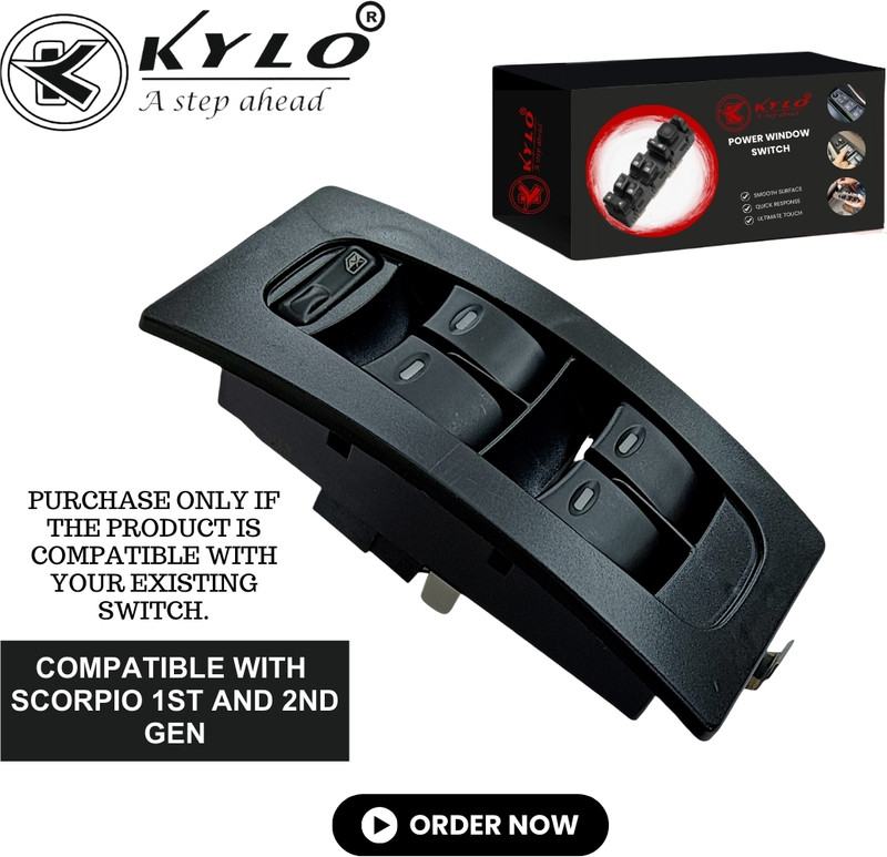 KYLO Main Power Window Switch Mahindra Scorpio Front Right with Black Finish Car Power Window Switch
