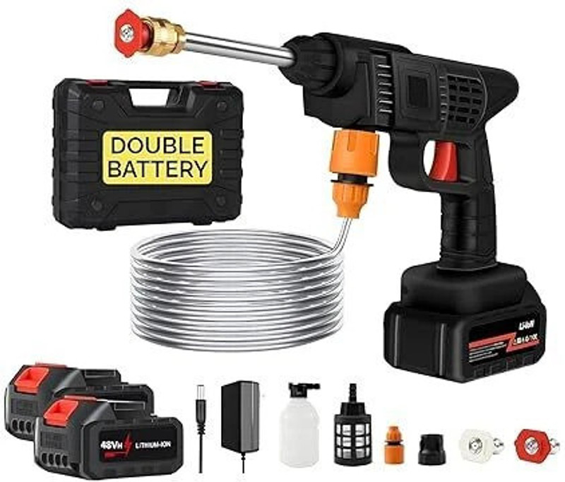 Sueriv Rechargeable Electric Portable High Pressure Water Gun with 2*Battery Washer Pressure Washer