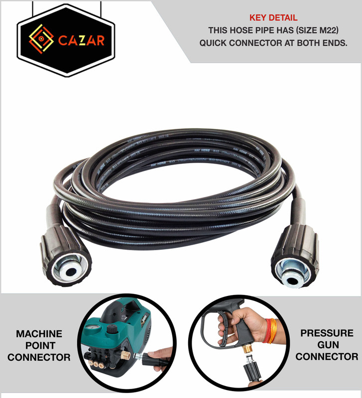 CAZAR Car Pressure Washer 2750 PSI 8 Meter Hose Pipe for Car Pressure Washer Spray Gun