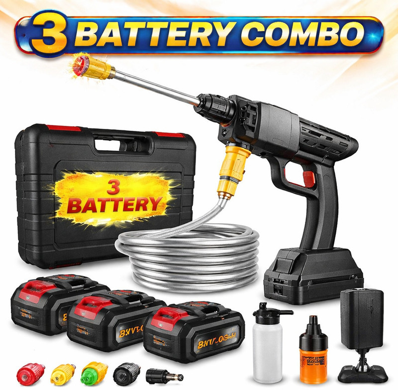 BOLPOK Powered Car Washer high Pressure Pump car Pressure Washer (3 battry) Pressure Washer