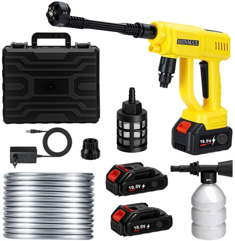 RENMAX High Pressure Water Spray Gun With Multi-Function Nozzle & Double Battery Spray Gun