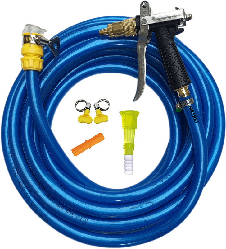MASHKI 10 Meter (32.5 Feet) Flexible Water Hose Pipe With Pressure Washing Gun Spray Gun