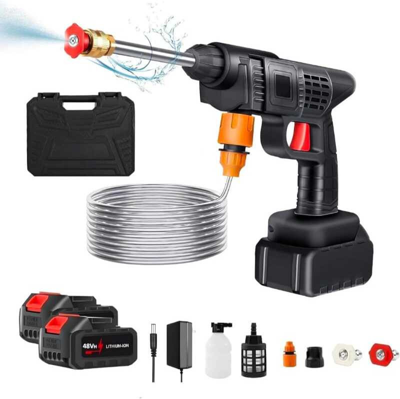 jeqooli Car Washer High Pressure Gun 2betri Cordless Portable Wireless Spray Gun