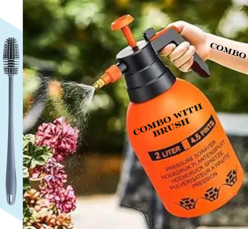 AAMATY (2 L) Orange Garden Pump Pressure Lawn Car Sprinkler Water Mister Spray Bottle Spray Gun