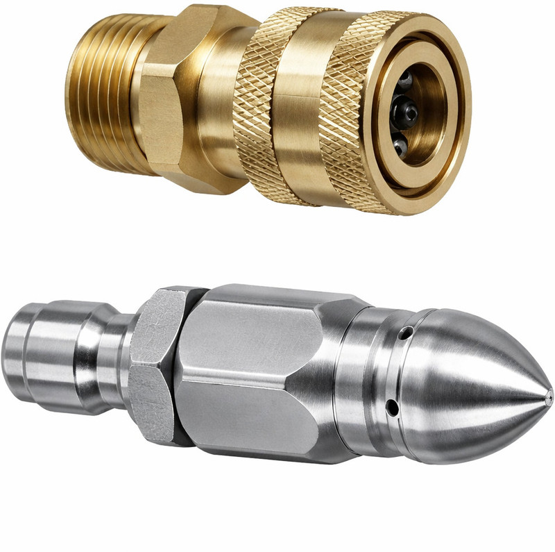 Chetson Quick Connector Rotary Gutter/ Sewer/ Drain Cleaning Nozzle (M22×3/8,350 Bar) Pressure Washer