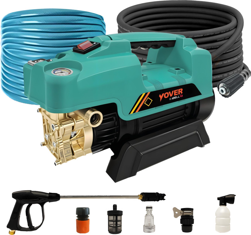 iBELL Yover YO2100 2100 W Induction Motor, 150 Bars, 8m Outlet Hose, 7.5 L/Min, High Pressure Washer