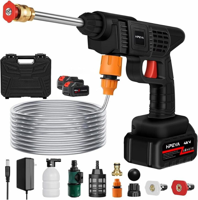 Allova Wireless Pressure Washer Gun 48V 12000mah High Pressure Water Gun for Car Wash Spray Gun