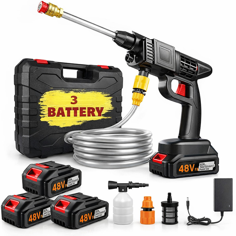 BOLPOK Car Washer High Pressure Gun Rechargeable Spray Gun(3 battry) Pressure Washer