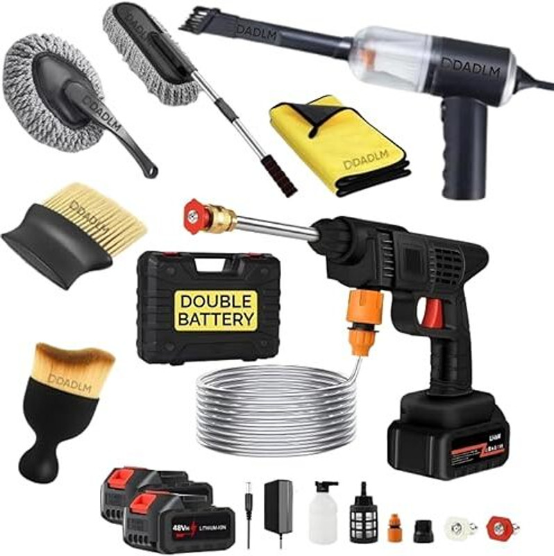 BOLPOK High Pressure Car Washer Pump,48V Portable Rechargeable Cordless Water Spray Gun Pressure Washer