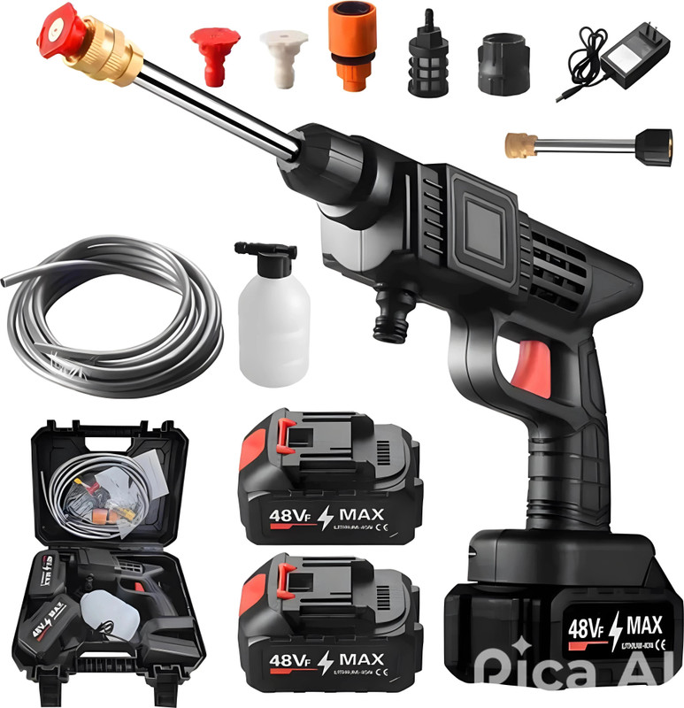 Zentrova Car Washer High Pressure Washer Set with Accessories and 48w 2 battery Spray Gun