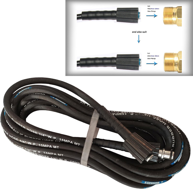 RanPra 8 Meter High-Pressure Washer Hose Pipe for Car Washer Pressure Washer