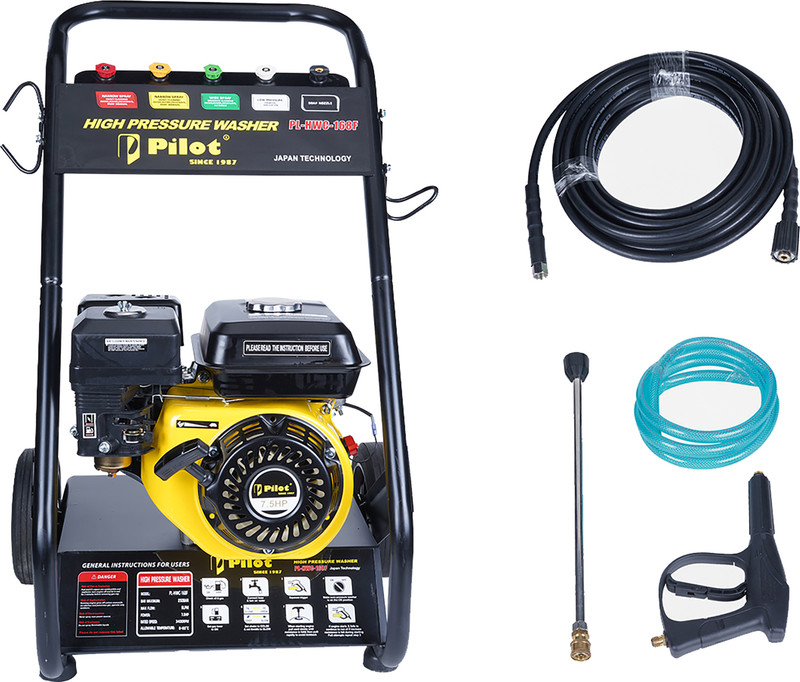 Pilot 7HP Copper,10L/Min Flow Rate,150 Bar,10M Outlet Hose,Car-Bike,Petrol Engine High Pressure Washer
